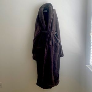 Restoration Hardware Luxury Graphite Dark Gray Plush Robe-Size XL